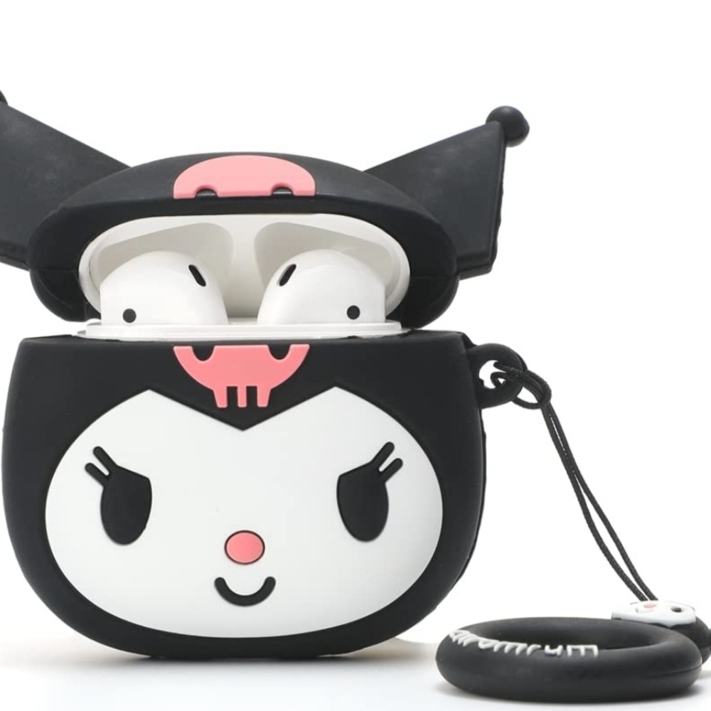 Black and White Kuromi AirPods Pro 2 Case w/ Keyring - Picture 2 of 6